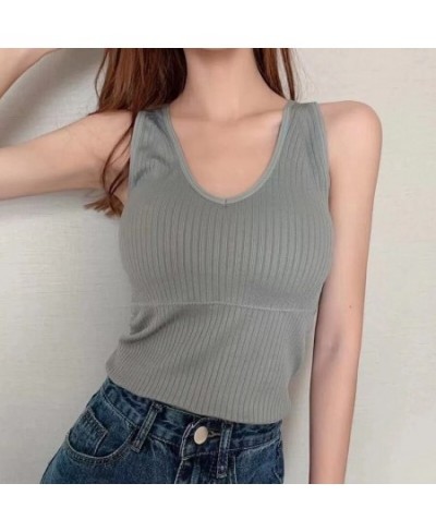 Beautiful Back Long Top Thread Camisoles Outdoor Sports with Padded Push Up Simple Fashion Solid Lingerie $21.28 - Underwear