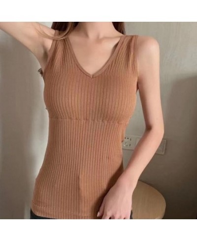 Beautiful Back Long Top Thread Camisoles Outdoor Sports with Padded Push Up Simple Fashion Solid Lingerie $21.28 - Underwear