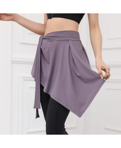 One Piece Skirt Lace Up Yoga Outside Skirt Exercise Fitness Dance Drop Through Hip Covering Short Skirt Shawl Black $27.20 - ...