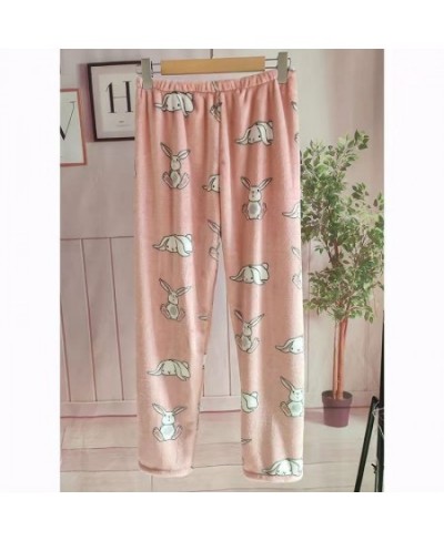 2023 New Winter Women's Plush Pajama Pants Warm Home Pants Thicken Loose Comfortable Elastic Waist Cute Cartoon $51.65 - Slee...