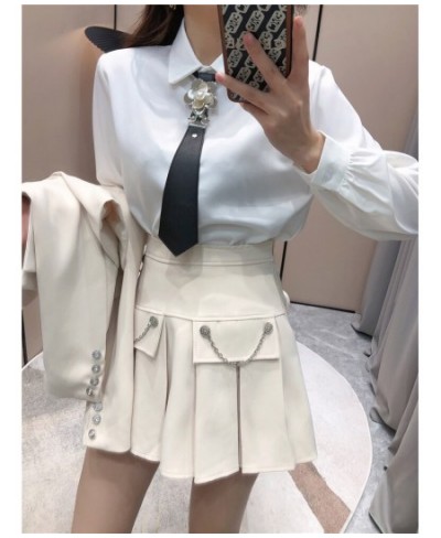 England Style Fashion Jacket Skirt Suits Preppy Style Short Blazer +Pleated Mini Skirt 2 Piece Set Women $101.92 - Suits & Sets