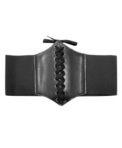 Women Corset Belt Fashion PU Leather Female Lace-up Corset Belts Slimming Waist Vintage Corset Black Wide Belt for Girl $18.2...