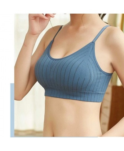 Seamless Women Tank Top Sexy Stripe Stretch Push Up Bra with Pad Fashion V-Neck Tops Wireless Sports Padded Camisole Brassier...