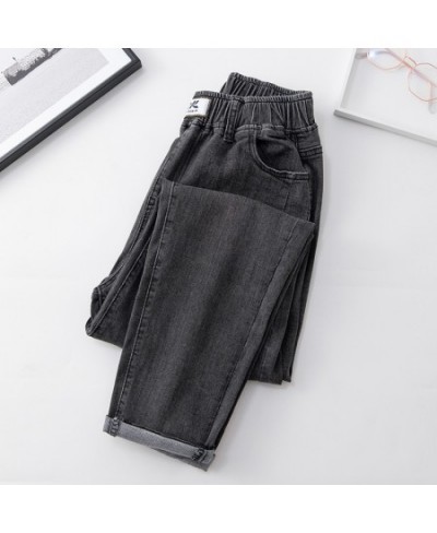 XL-4XL Spring Autumn Large Size Harem Jeans Woman High Waist Elastic Denim Pants Women Baggy Mom Jeans Vaqueros Mujer $60.54 ...