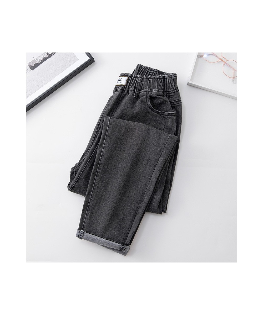 XL-4XL Spring Autumn Large Size Harem Jeans Woman High Waist Elastic Denim Pants Women Baggy Mom Jeans Vaqueros Mujer $60.54 ...