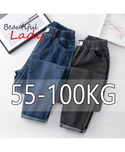 XL-4XL Spring Autumn Large Size Harem Jeans Woman High Waist Elastic Denim Pants Women Baggy Mom Jeans Vaqueros Mujer $60.54 ...