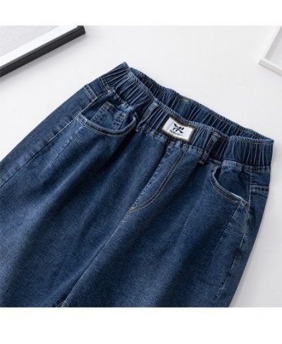 XL-4XL Spring Autumn Large Size Harem Jeans Woman High Waist Elastic Denim Pants Women Baggy Mom Jeans Vaqueros Mujer $60.54 ...