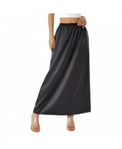 Solid Purple Satin Silk Skirt Women High Waisted Summer Long Skirt New 2022 Elegant Ladies Office Skirts Midi Spring $21.46 -...