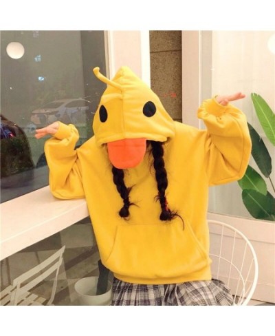 Kawaii Duck Hoodies Women Long Sleeve Cute Tops Emo Clothes Korean 2022 Fashion Winter Yellow Casual Pullover Soft Girl $48.8...