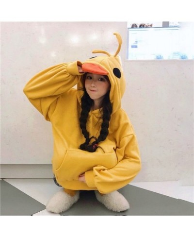 Kawaii Duck Hoodies Women Long Sleeve Cute Tops Emo Clothes Korean 2022 Fashion Winter Yellow Casual Pullover Soft Girl $48.8...