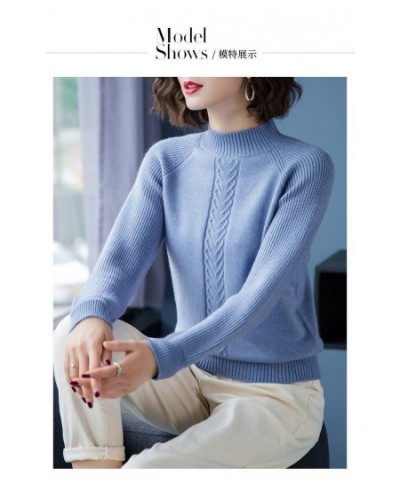 New Wool Sweater Women Cashmere Short Sweaters Large Size Loose Half High Neck Thick Tops Knitted Bottoming Shirt M-5XL $35.6...