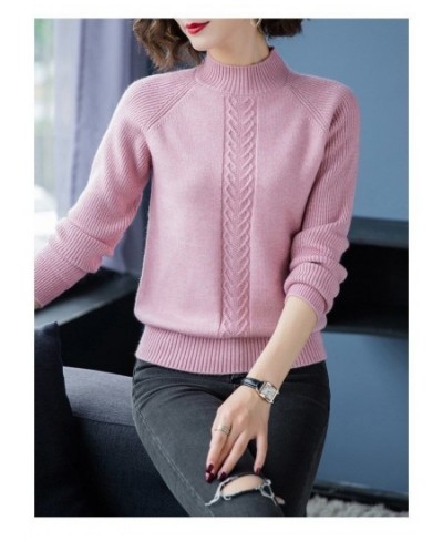 New Wool Sweater Women Cashmere Short Sweaters Large Size Loose Half High Neck Thick Tops Knitted Bottoming Shirt M-5XL $35.6...