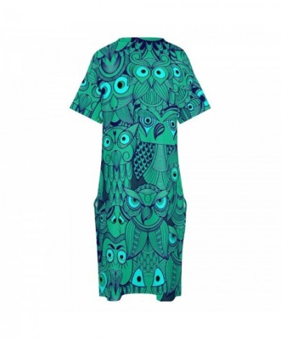 Owl Eyes Dress V Neck Tribal Spirit Totem Pretty Dresses Womens Street Wear Graphic Casual Dress With Pockets Plus Size 3XL 4...