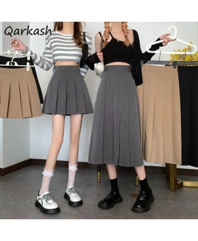 Skirts Women Summer Pleated Students Japanese Style Leisure Holiday All-match 3 Colors Simple Solid Tender Daily Teens Ulzzan...