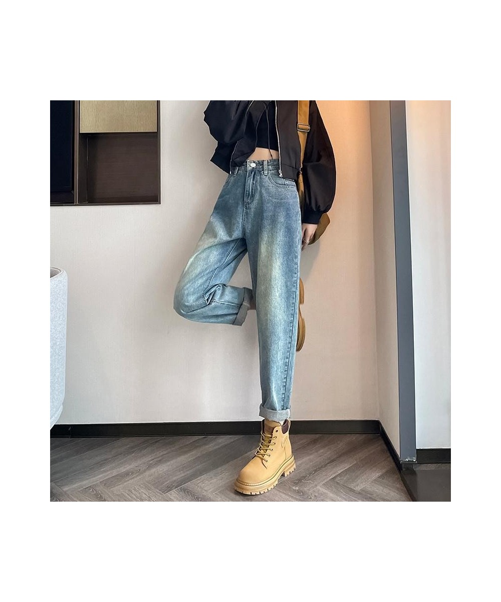 2023 Spring Vintage Blue Boyfriend Jeans Women Korean Casual Harem Jeans Loose High Waist Streetwear Punk Mom Jeans $50.98 - ...