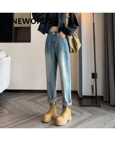 2023 Spring Vintage Blue Boyfriend Jeans Women Korean Casual Harem Jeans Loose High Waist Streetwear Punk Mom Jeans $50.98 - ...