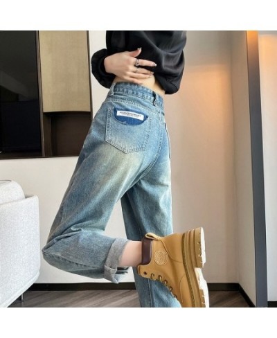 2023 Spring Vintage Blue Boyfriend Jeans Women Korean Casual Harem Jeans Loose High Waist Streetwear Punk Mom Jeans $50.98 - ...