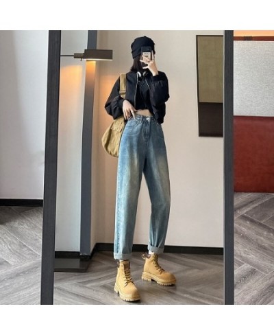 2023 Spring Vintage Blue Boyfriend Jeans Women Korean Casual Harem Jeans Loose High Waist Streetwear Punk Mom Jeans $50.98 - ...