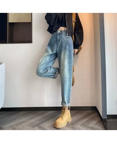 2023 Spring Vintage Blue Boyfriend Jeans Women Korean Casual Harem Jeans Loose High Waist Streetwear Punk Mom Jeans $50.98 - ...