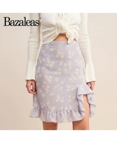 Vintage Navy Sunflower Print women mini Skirt Sexy short saia Skirt Ruffles women skirt $27.49 - Skirts