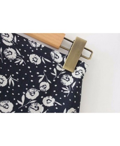 Vintage Navy Sunflower Print women mini Skirt Sexy short saia Skirt Ruffles women skirt $27.49 - Skirts