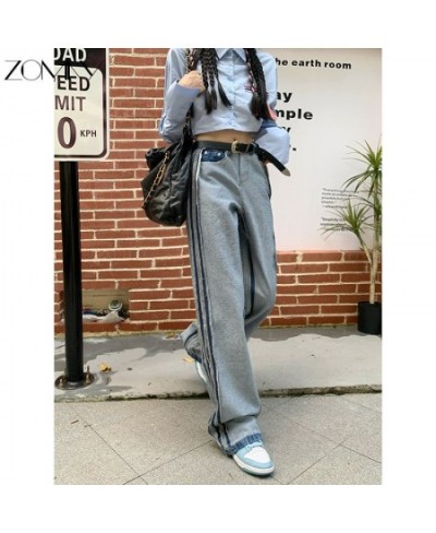 Fashion Casual Color Contrast Denim Spring New Reverse Female Jeans Straight Version Retro Mix and Match Trousers Pants $38.8...