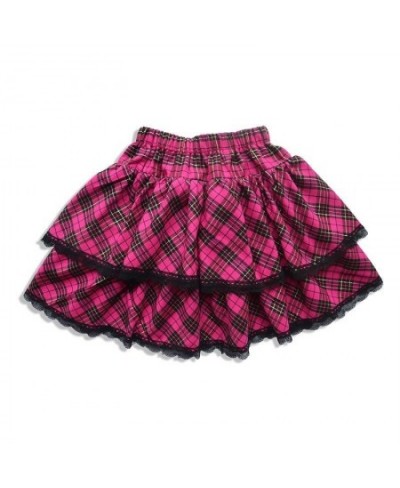 Y2K Punk Lace Pink Pleated Girls Skirt Harajuku Goth Sexy Backless Plaid Camis Gothic High Waist Cool Sweet Clothes Cosplay $...