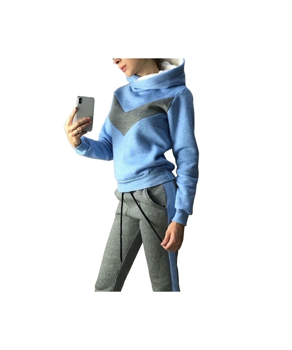 Autumn Winter 2 Piece Set Tracksuit Women Sportwear Fleece Hoodies Pullover Sweatshirts Baggy Trousers Jogger Pants Warm $38....