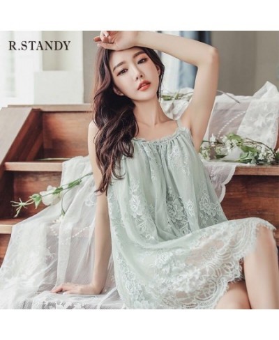 Nightgowns Women Sleeveless Patchwork Lace Stylish 4XL Loose Fashion Sexy Korean Style Womens Summer Chic Sweet Nightwear Hom...