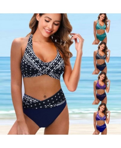 Women Plus Size Beachwear Swim Swimwear Bathing Suit Two Pieces Bikini Set Swimsuits Womens Tankinis Flower Printed Beach $29...