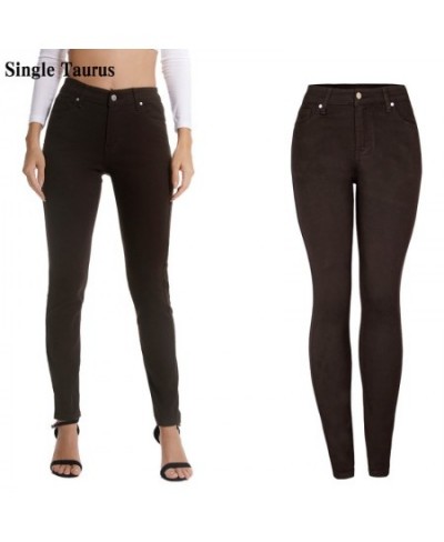 Womans Mid Waist Slim Denim Pencil Pants Fashion Casual Simple Classic Solid Elasticity Skinny Formal Office Lady Vintage Jea...