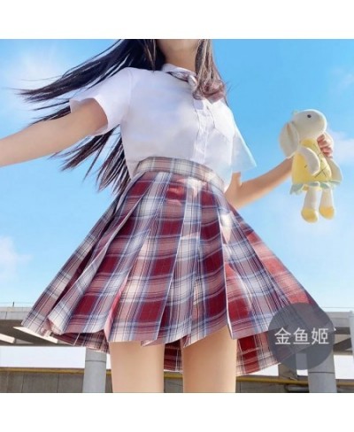 Women Harajuku Preppy Style Sweet Kawaii Pleated Plaid Skirt Summer Korean Jk Uniform High Waist Mini A-Line Skirts Female $3...