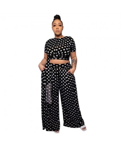 XL-4XL Plus Size Pant Suits Fashion Women Clothing 2022 Summer Dot Short Sleeve Casual Two Piece Sets Wholesale $54.18 - Plus...