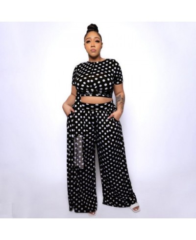 XL-4XL Plus Size Pant Suits Fashion Women Clothing 2022 Summer Dot Short Sleeve Casual Two Piece Sets Wholesale $54.18 - Plus...