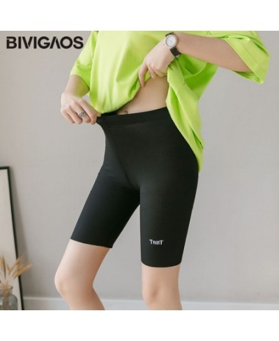 New Letter Embroidery Shorts Women Summer Thin Cotton Thread Safety Biker Shorts Elastic Sport Shorts GYM Clothing $22.22 - B...