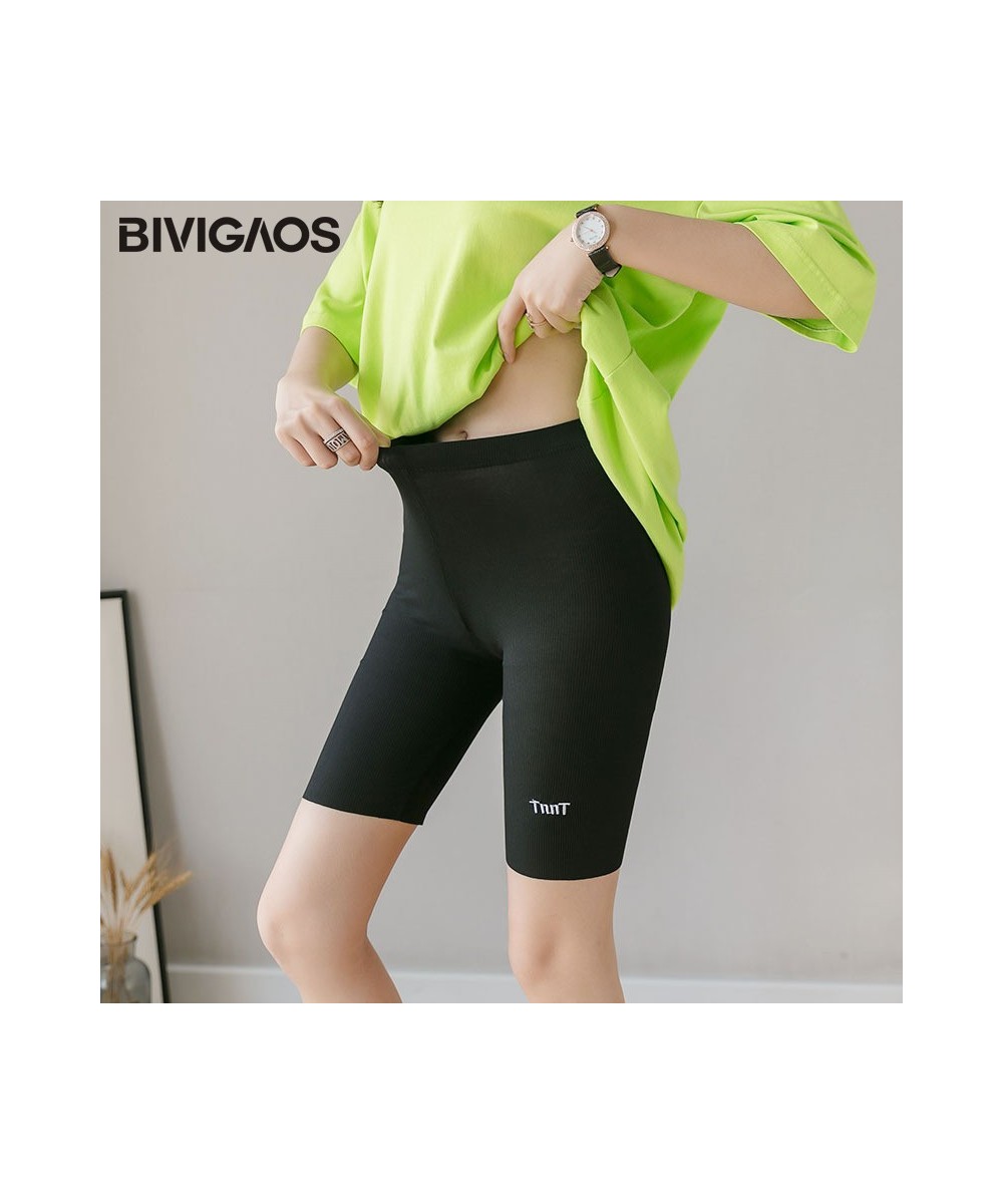 New Letter Embroidery Shorts Women Summer Thin Cotton Thread Safety Biker Shorts Elastic Sport Shorts GYM Clothing $22.22 - B...