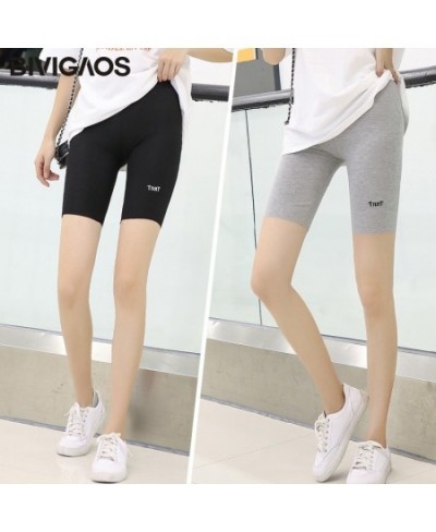 New Letter Embroidery Shorts Women Summer Thin Cotton Thread Safety Biker Shorts Elastic Sport Shorts GYM Clothing $22.22 - B...