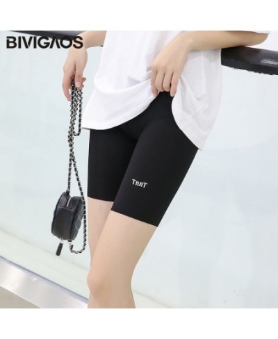 New Letter Embroidery Shorts Women Summer Thin Cotton Thread Safety Biker Shorts Elastic Sport Shorts GYM Clothing $22.22 - B...