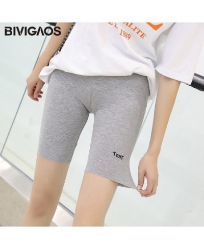 New Letter Embroidery Shorts Women Summer Thin Cotton Thread Safety Biker Shorts Elastic Sport Shorts GYM Clothing $22.22 - B...