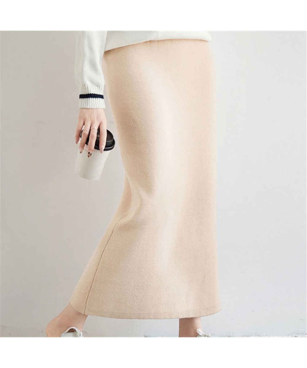 Winter Warm Plus Velvet Thick High Waist Knitted Midi Skirt Elastic Band Korea Simple Sukienka Basic Women Classic Faux Fur $...