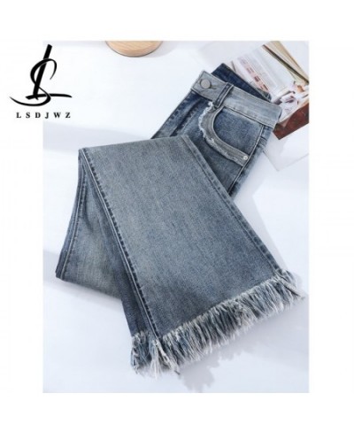 Korean Fashion Women's Pants Vintage Jeans Woman High Waist Streetwear Straight Leg Jeans Y2k Female Clothing Flare Denim Blu...