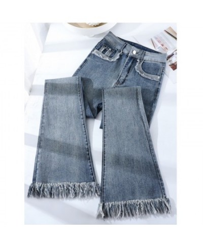 Korean Fashion Women's Pants Vintage Jeans Woman High Waist Streetwear Straight Leg Jeans Y2k Female Clothing Flare Denim Blu...