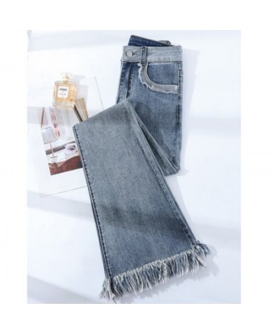 Korean Fashion Women's Pants Vintage Jeans Woman High Waist Streetwear Straight Leg Jeans Y2k Female Clothing Flare Denim Blu...