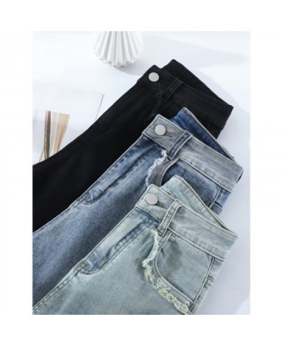 Korean Fashion Women's Pants Vintage Jeans Woman High Waist Streetwear Straight Leg Jeans Y2k Female Clothing Flare Denim Blu...