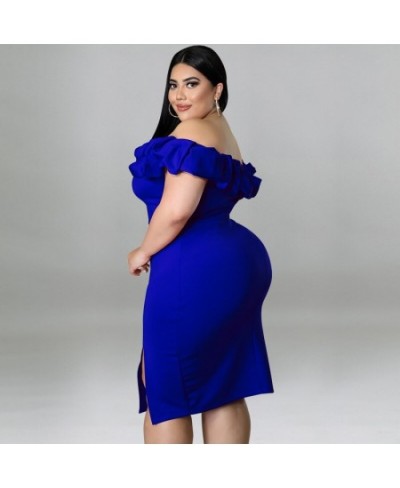 2023 Spring Women Dress Ruffle Off Shoulder Fashion Elegant Cloth Female Casual Luxury Gown Plus Size Evening Party Dress $53...