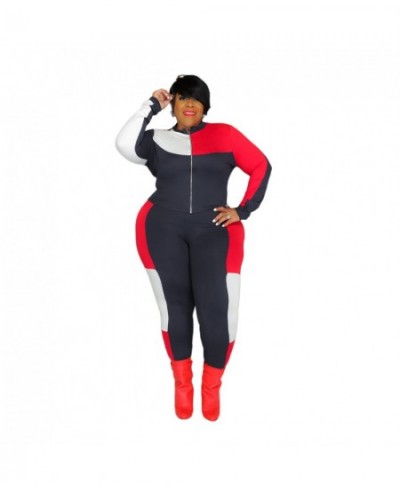 2022 Trend Women Patchwork Sports Outfits Long Sleeve Casual Plus Size Women's Two Piece Pants Sets Wholesale $47.96 - Plus S...