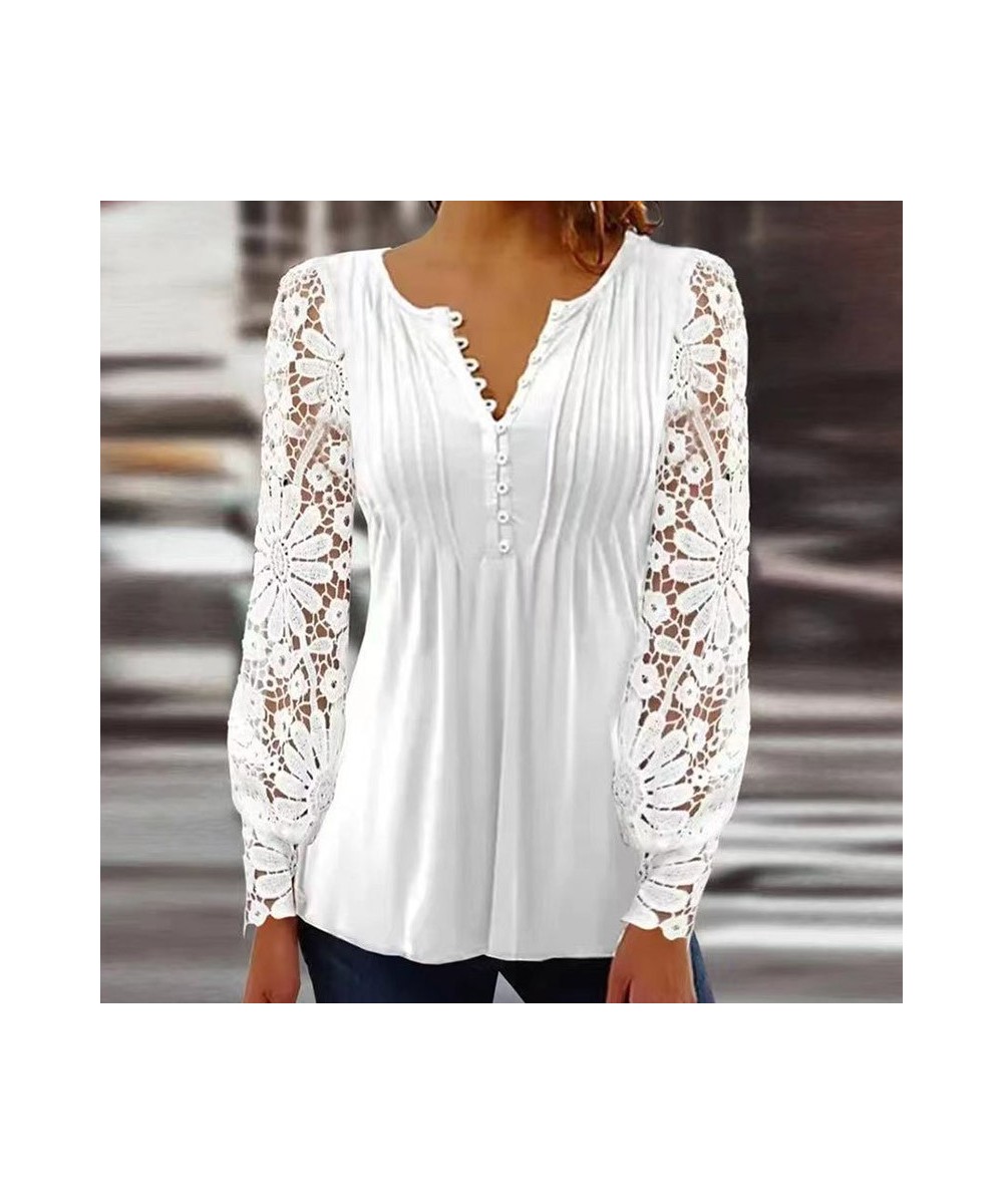 Fashion Embroidery Patchwork Blouse Shirts Women Casual Long Sleeve Pullover Tops Office Lady Elegant Loose Blusa Streetwear ...