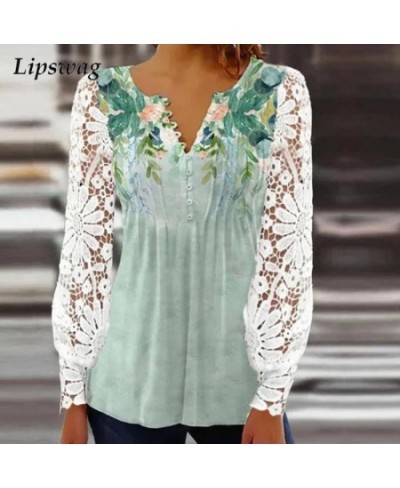 Fashion Embroidery Patchwork Blouse Shirts Women Casual Long Sleeve Pullover Tops Office Lady Elegant Loose Blusa Streetwear ...