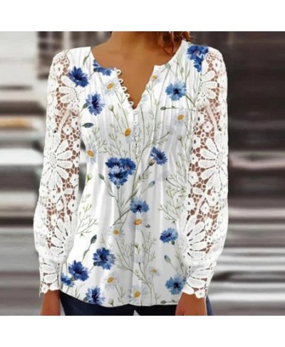 Fashion Embroidery Patchwork Blouse Shirts Women Casual Long Sleeve Pullover Tops Office Lady Elegant Loose Blusa Streetwear ...