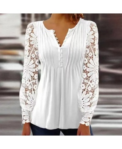 Fashion Embroidery Patchwork Blouse Shirts Women Casual Long Sleeve Pullover Tops Office Lady Elegant Loose Blusa Streetwear ...